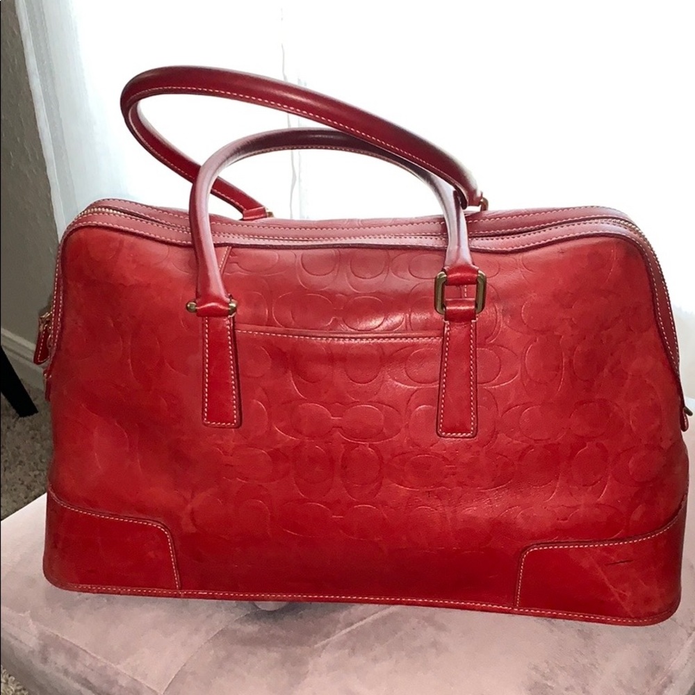 Coach vintage Red Calf Leather Satchel Bag